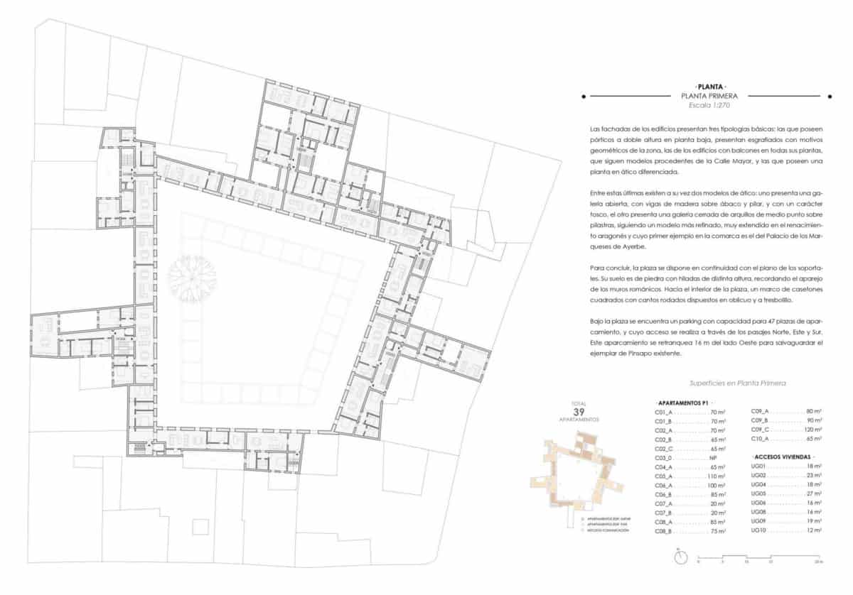 Planta tipo de la Plaza Mayor Jaca