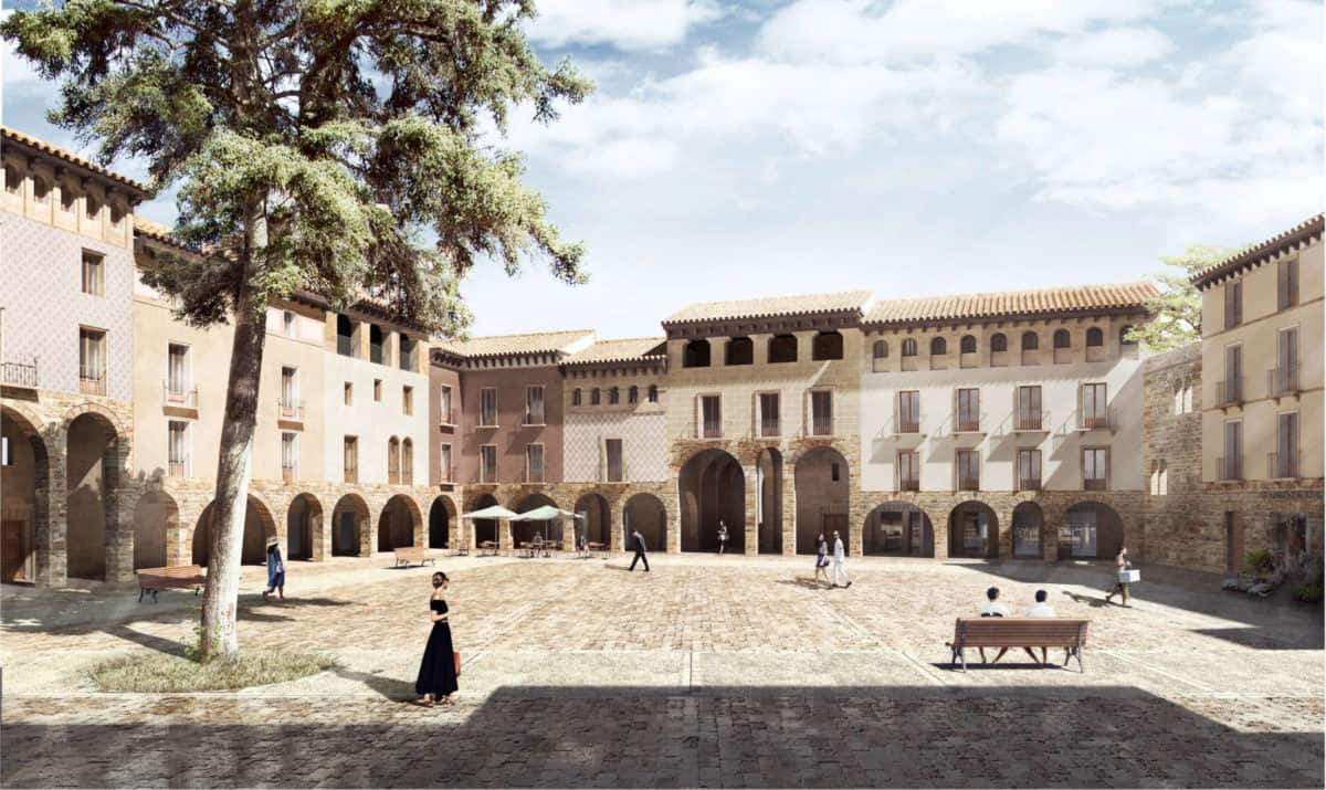 Vista interior de la Plaza Mayor Jaca