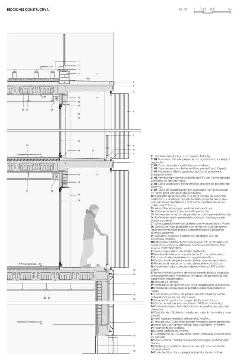 Viviendas sociales en Torreblanca_Sección Constructiva
