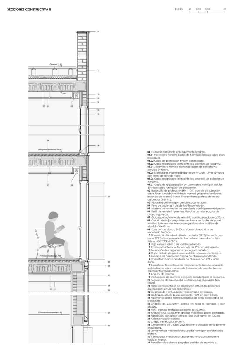 Viviendas sociales en Torreblanca_Sección Constructiva