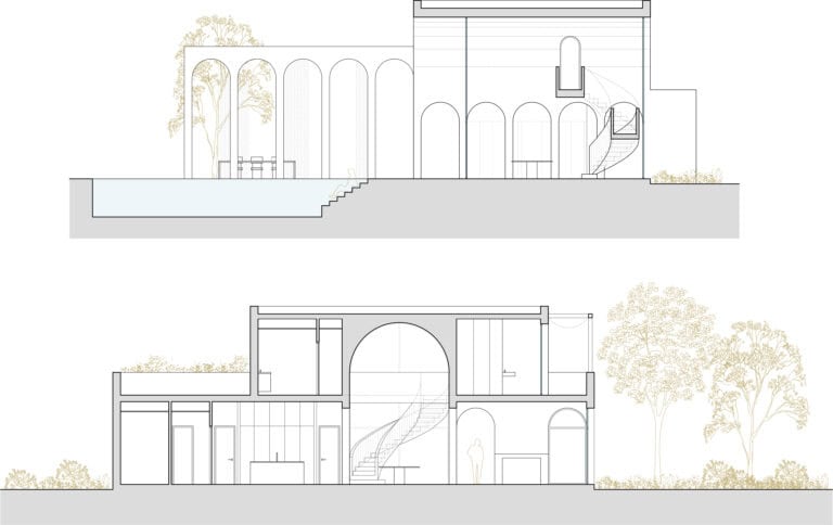 SECCIONES DE LA CASA BIERZO EN LEÓN DE JIMENEZ LINARES ARQUITECTOS