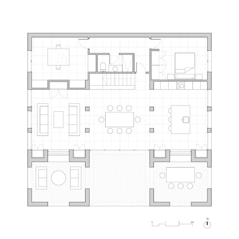 PLANTA BAJA DE LA CASA ROBLE EN MADRID DE JIMENEZ LINARES