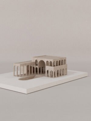 Imagen de la maqueta para la vivienda unifamiliar en El Bierzo, León, de jimenez linares arquitectos