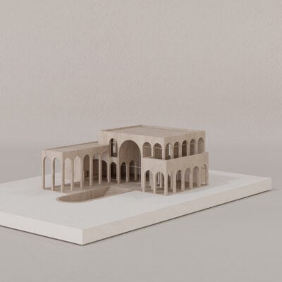 Imagen de la maqueta para la vivienda unifamiliar en El Bierzo, León, de jimenez linares arquitectos