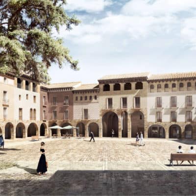 Vista interior de la Plaza Mayor Jaca