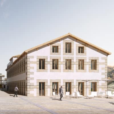 BÉJAR ANTE EL ESPEJO _ Vista exterior plaza y Escuela de Oficios